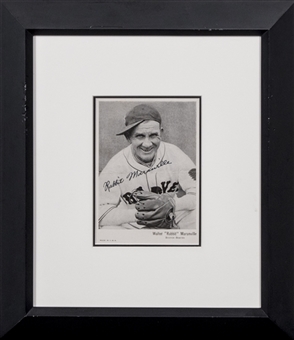 Walter "Rabbit" Maranville Autographed Photograph In 14 x 16 Framed Display (JSA & Beckett)